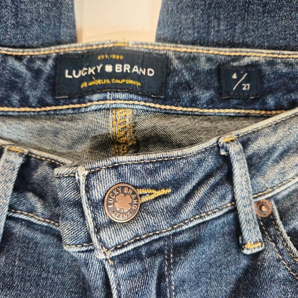 Lucky Brand Lolita Skinny Jeans Womens 4/27 Distressed Stretch Denim Blue Pants - Picture 4 of 10